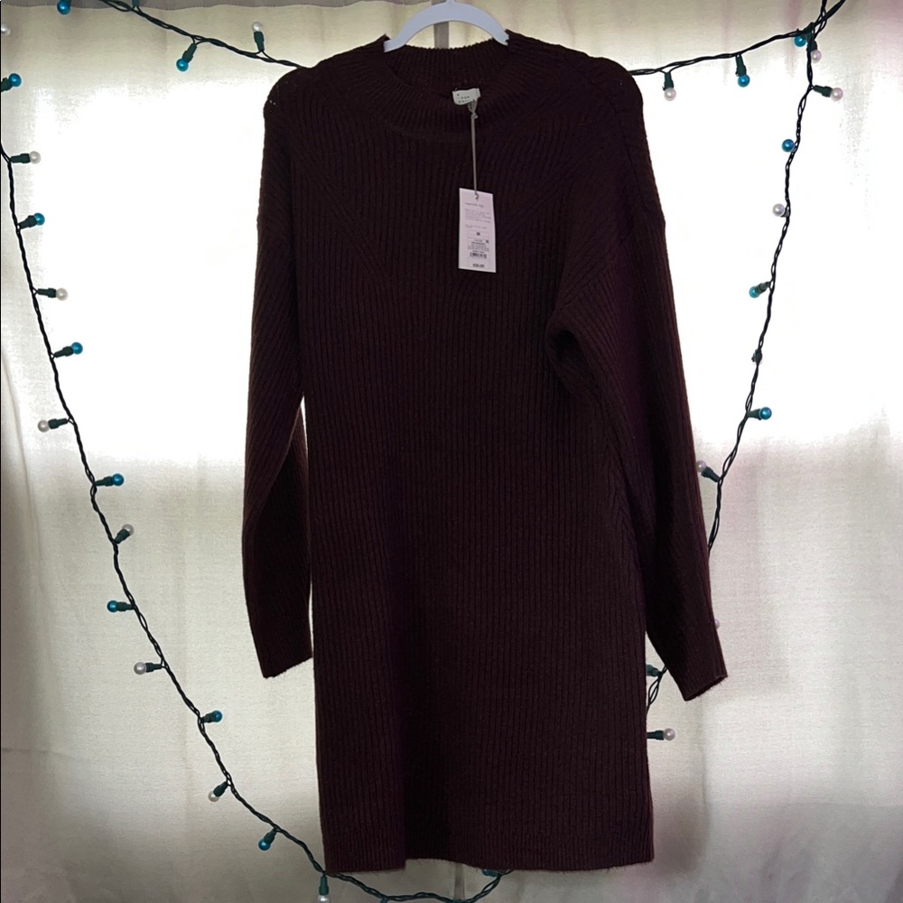 a new day Long Sleeve Dark Brown Dress